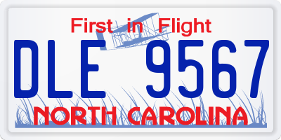 NC license plate DLE9567