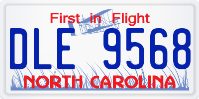 NC license plate DLE9568