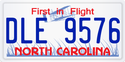 NC license plate DLE9576