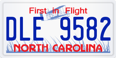 NC license plate DLE9582