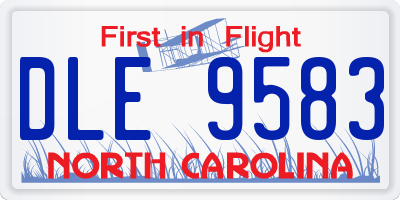 NC license plate DLE9583