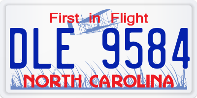 NC license plate DLE9584