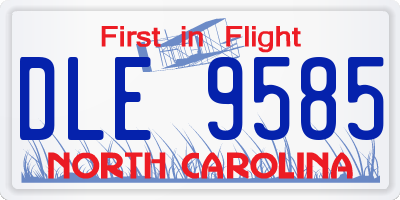 NC license plate DLE9585