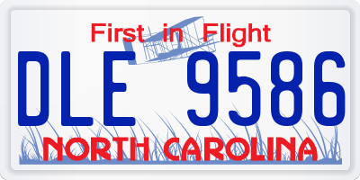 NC license plate DLE9586