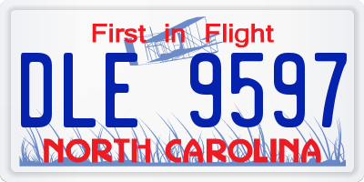 NC license plate DLE9597
