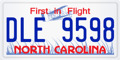 NC license plate DLE9598