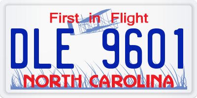 NC license plate DLE9601