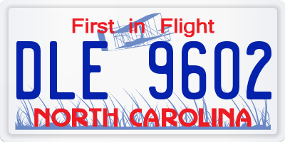 NC license plate DLE9602
