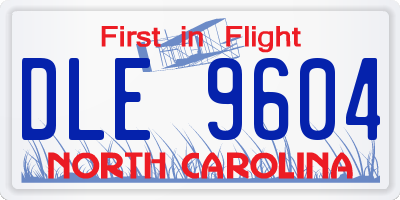 NC license plate DLE9604