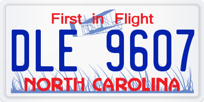 NC license plate DLE9607