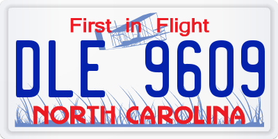 NC license plate DLE9609