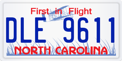 NC license plate DLE9611