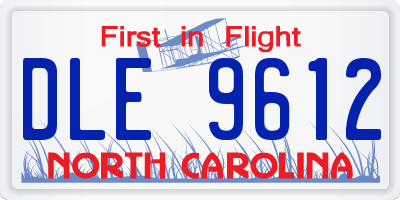 NC license plate DLE9612