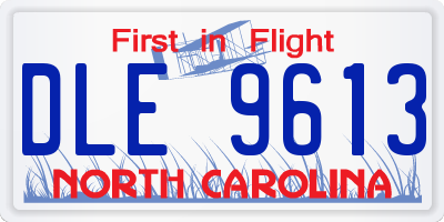 NC license plate DLE9613
