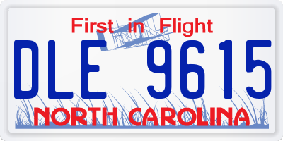 NC license plate DLE9615
