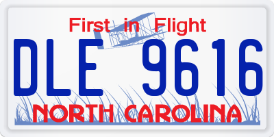 NC license plate DLE9616