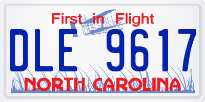 NC license plate DLE9617