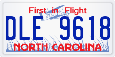 NC license plate DLE9618