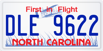 NC license plate DLE9622