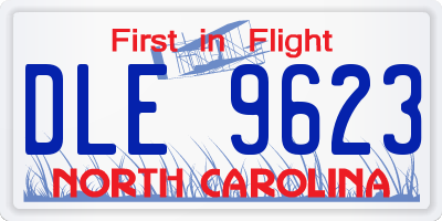NC license plate DLE9623