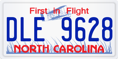 NC license plate DLE9628