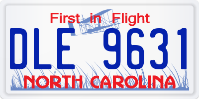 NC license plate DLE9631