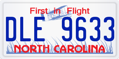 NC license plate DLE9633