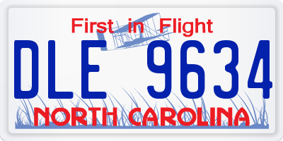 NC license plate DLE9634