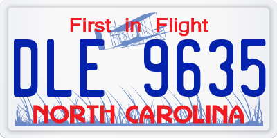 NC license plate DLE9635