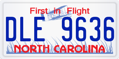 NC license plate DLE9636