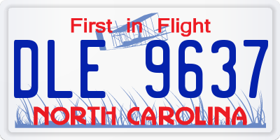 NC license plate DLE9637