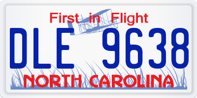 NC license plate DLE9638
