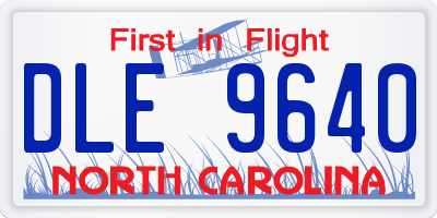 NC license plate DLE9640