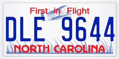 NC license plate DLE9644