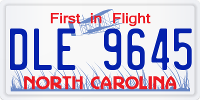 NC license plate DLE9645