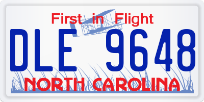NC license plate DLE9648