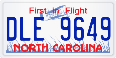 NC license plate DLE9649