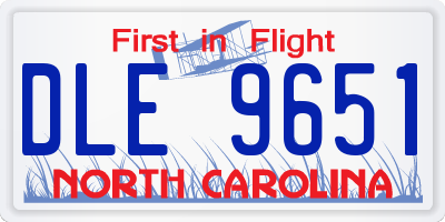 NC license plate DLE9651