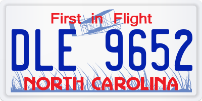 NC license plate DLE9652