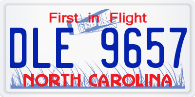 NC license plate DLE9657