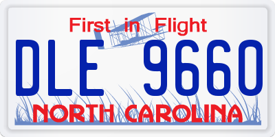 NC license plate DLE9660