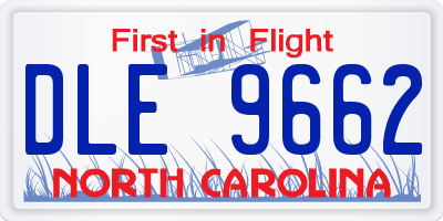 NC license plate DLE9662