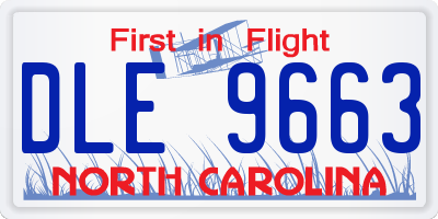 NC license plate DLE9663
