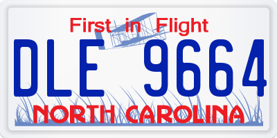 NC license plate DLE9664