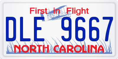 NC license plate DLE9667