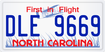 NC license plate DLE9669