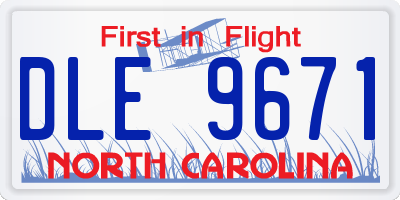 NC license plate DLE9671