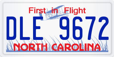 NC license plate DLE9672