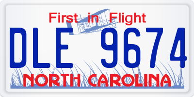 NC license plate DLE9674