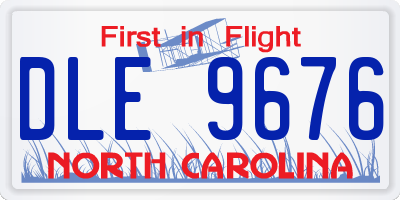 NC license plate DLE9676